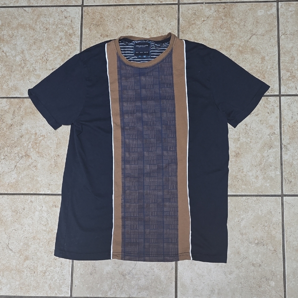 Denim & Flower Black and Brown Short Sleeve Tee